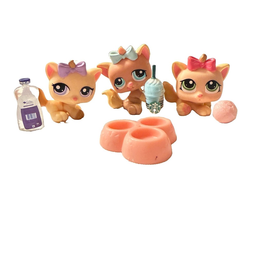 Littlest Pet Shop Petriplets Kittens #1335 #1336 #1337 Triplet Cats LPS G2